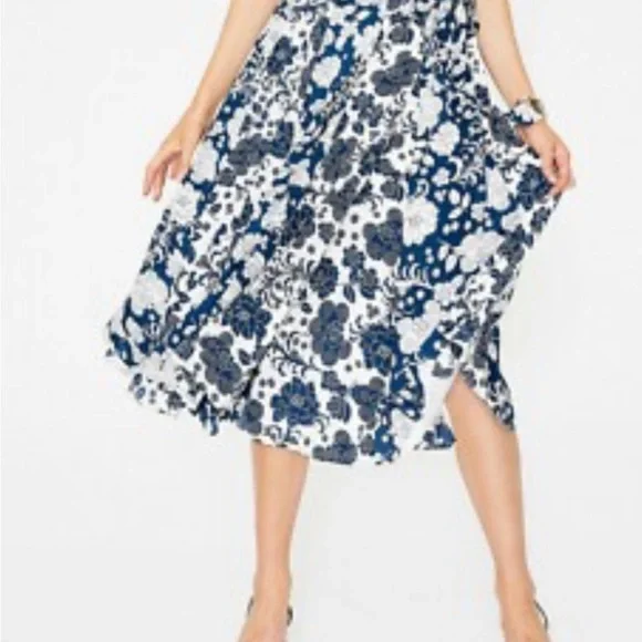 Boden Dress NWT Allyson silk wrap dress US 8 blue white floral print - Picture 8 of 9
